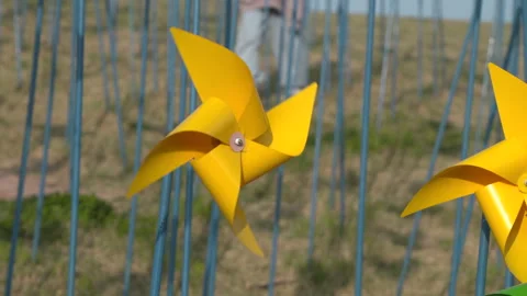 Pinwheel spinning in the wind Stock Footage 337147982