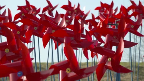 Pinwheel spinning in the wind Stock Footage 337148019