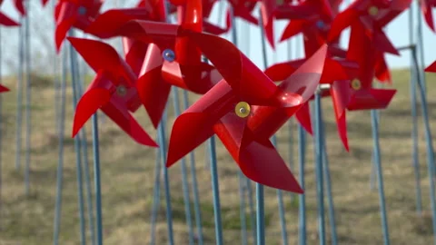Pinwheel spinning in the wind Stock Footage 337148029
