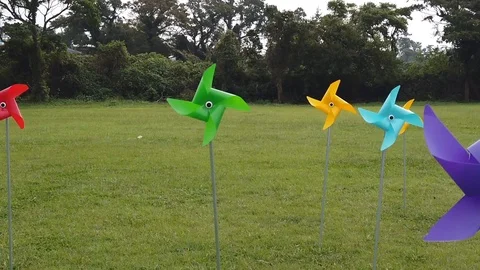 Pinwheels spinning in the wind. Stock Footage 116862058
