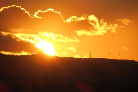 Pinwheels in the sunset Stock Photos