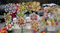Pinwheels Toys in Hanoi's streets in a busy day, Vietnam HD Footage