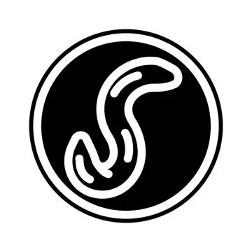 Pinworm parasite glyph icon vector illustration Stock Illustration
