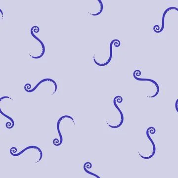 Pinworm parasite glyph seamless pattern Stock Illustration
