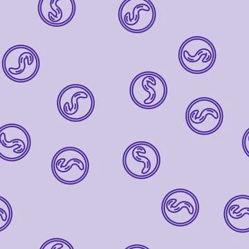 Pinworm parasite line vector seamless pattern Stock Illustration