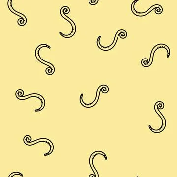 Pinworm parasite vector seamless pattern Stockillustratie