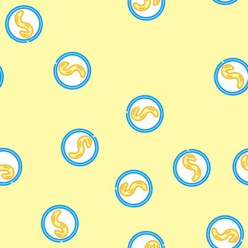 Pinworm parasite vector seamless pattern 스톡 일러스트