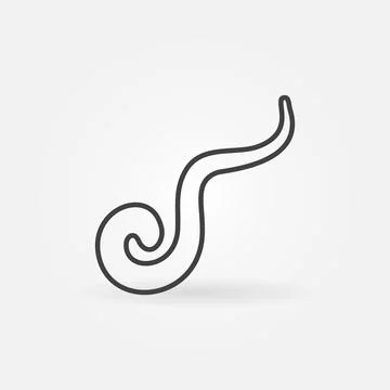 Pinworm vector concept simple icon in outline style Stock Illustration