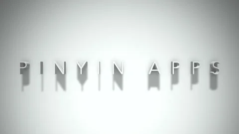 Pinyin apps 3D title animation with shadows on a white background Stock Footage 297796387