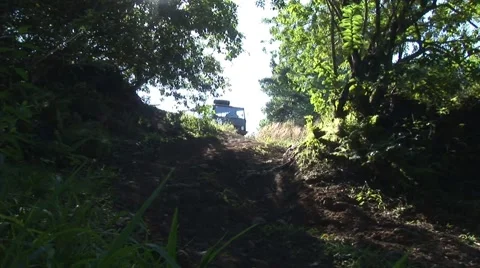 Pinztrek driving down trail Stock Footage 5245797