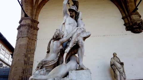 Pio Fedi's The Rape of Polyxena, Florence, Tuscany, Italy Stock Footage 250192948