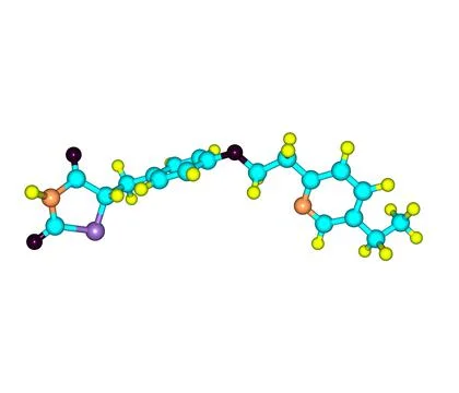 Pioglitazone molecule isolated on white Stock Illustration