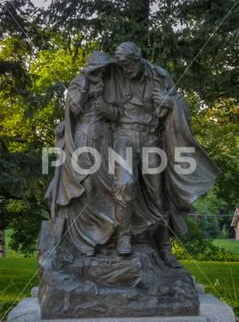 Pioneer Monument Statue Stock Photos