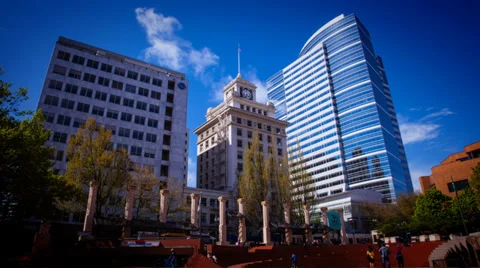 Pioneer Square timelapse Stock Footage