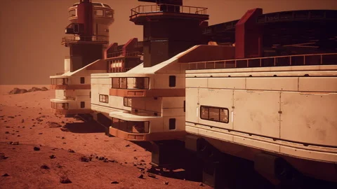 Pioneering base for colonizing Mars Stock Footage 248729090