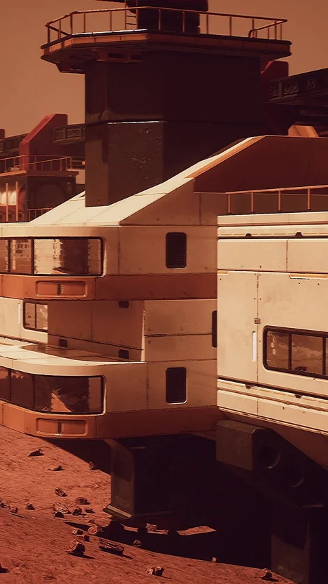 Pioneering base for colonizing Mars Stock Footage 304504066