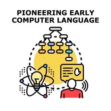 Pioneering computer language development and innovative concept イラスト素材