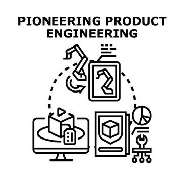 Pioneering product engineering development and automation cycle Stock Illustration