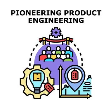 Pioneering product engineering development vector illustration Stock Illustration