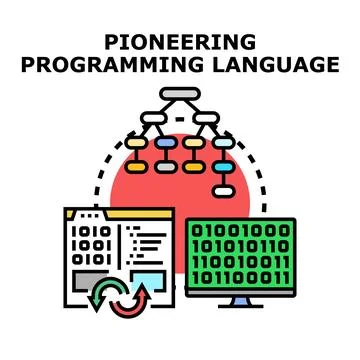 Pioneering programming language and software development concept Ilustración de archivo