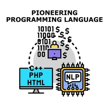 Pioneering programming language development and ai technology 库存插图