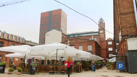 "Off Piotrkowska" - an alternative complex located in Łódź, Poland. Stock Footage 248052008