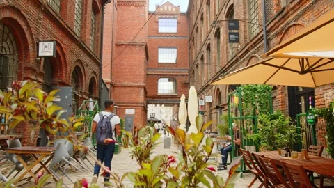 "Off Piotrkowska" - an alternative complex located in Łódź, Poland. Stock Footage 248052015