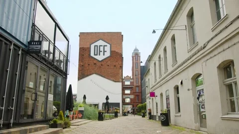 "Off Piotrkowska" - an alternative complex located in Łódź, Poland. Video stock 248052054