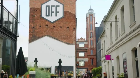 "Off Piotrkowska" - an alternative complex located in Łódź, Poland. Stock Footage 248052076