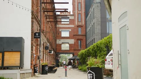 "Off Piotrkowska" - an alternative complex located in Łódź, Poland. Stock Footage 248052092