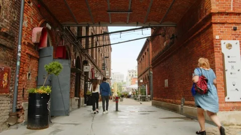 "Off Piotrkowska" - an alternative complex located in Łódź, Poland. Stock Footage 248052110