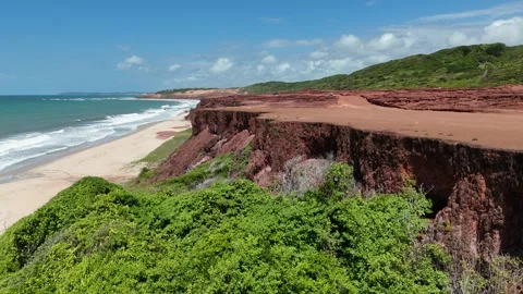 Pipa Cliffs Rio Grande do Norte Brazil Aerial 4K Footage Stock Footage 319715256