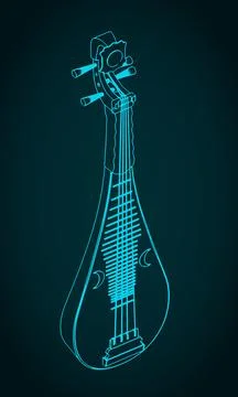 Pipa string instrument Illustrazione stock
