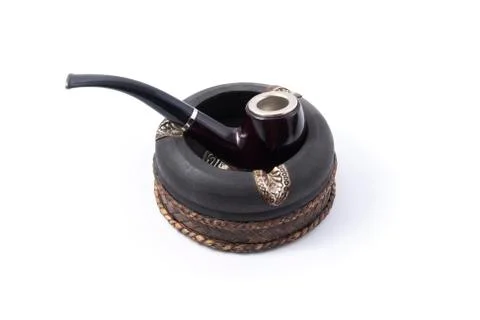 Pipe and ashtray Foto stock
