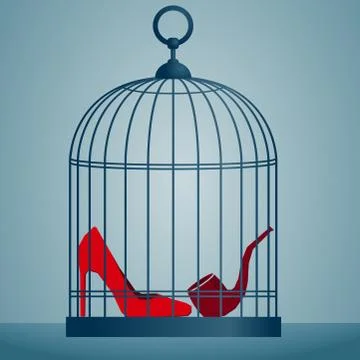 Pipe and shoes in the cage Stock Illustration