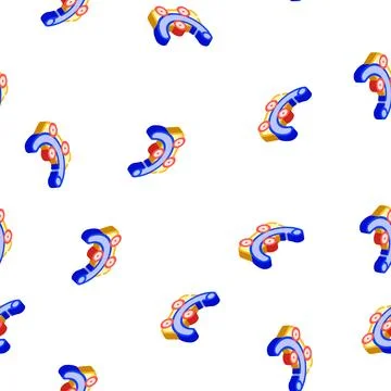 Pipe bending device isometric icon seamless pattern Stock Illustration