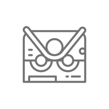 Pipe bending machine, bend machine line icon. Illustrazione stock