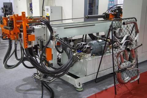 Pipe bending machine Stock Photos