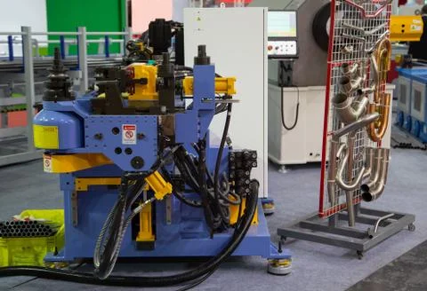 Pipe bending machine Stock Photos