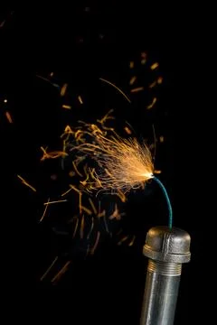 Pipe Bomb with lit fuse Foto stock