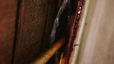 A Pipe Breaks in a Copper Pipe in Sunroom - Pluming Series Stock Footage 336035589