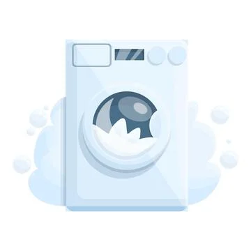 Pipe broken washing machine icon, cartoon style Stock Illustration