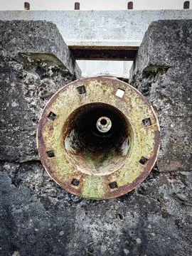 Pipe built into a wall Stock Photos