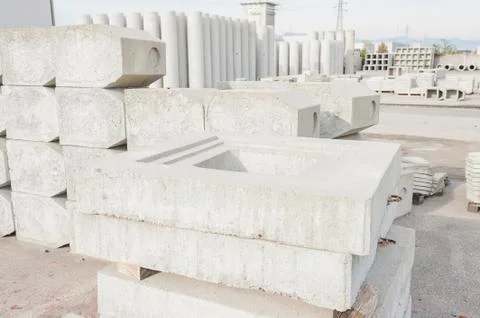 Pipe of cement for the building trade Stock Photos