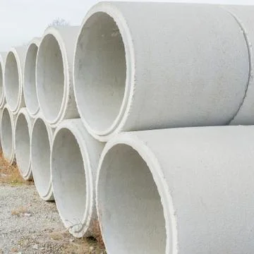Pipe of cement for the building trade Stock Photos
