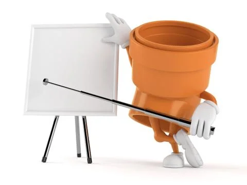 Pipe character with blank whiteboard Stock Illustration