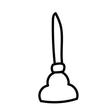 Pipe cleaner and plunger set for cleaning pipes and sewers vector illustration Stock Illustration