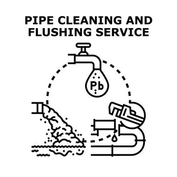 Pipe cleaning flushing service vector concept Stock Illustration