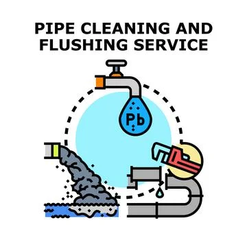 Pipe cleaning flushing service vector concept Stock Illustration