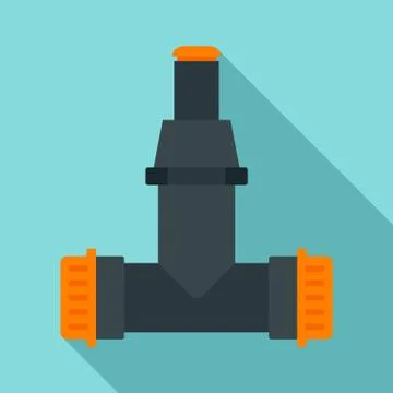 Pipe connect irrigation icon, flat style Illustrazione stock